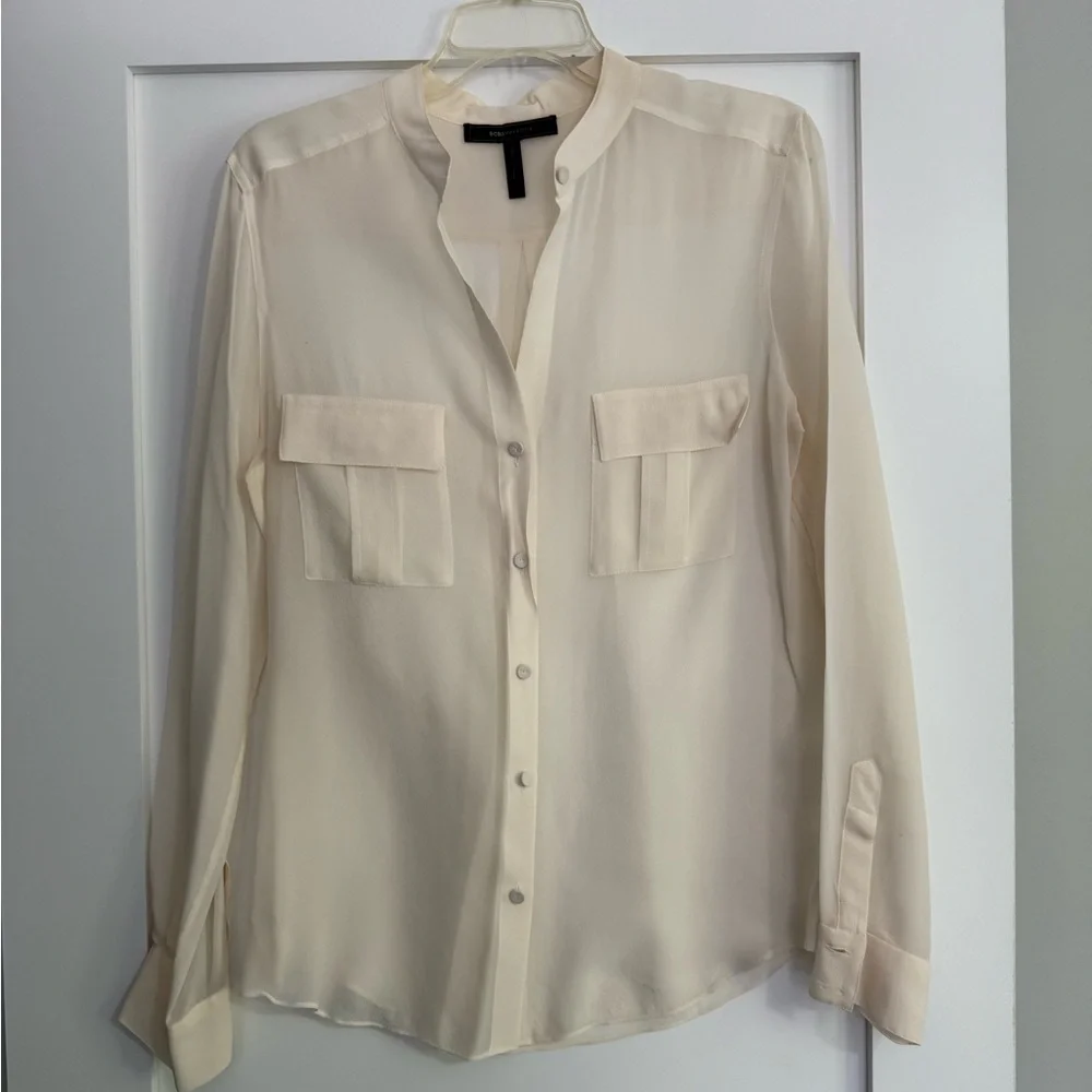 Cream Button-Up Blouse - Picture 1 of 3